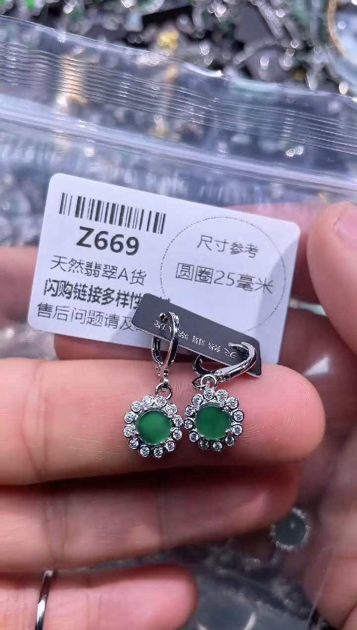 【闪购商品】翡翠颈饰未镶嵌Z669耳扣