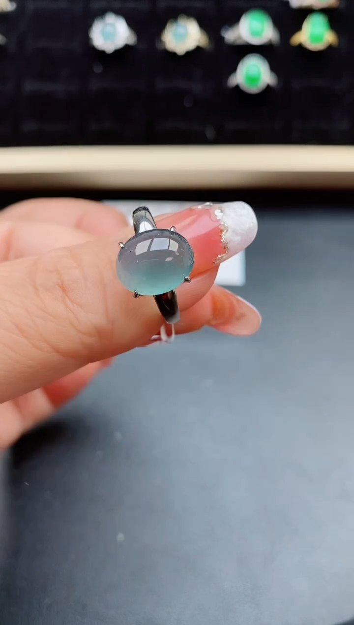 【闪购商品】翡翠戒指银S925镶嵌058050