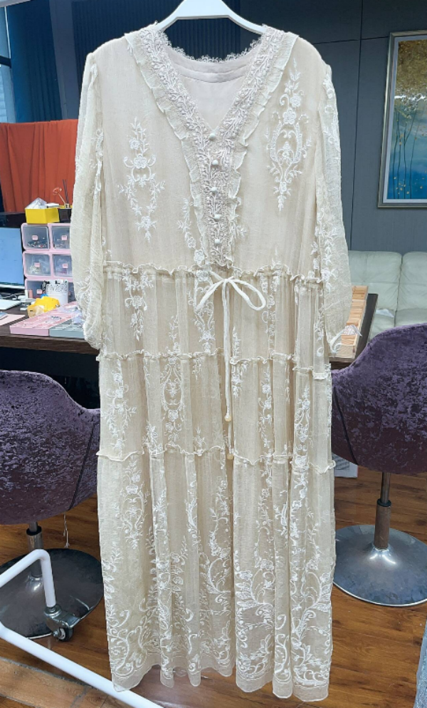 【1901-1200】春夏款桑蚕丝连衣裙女款时尚设计师百搭款          