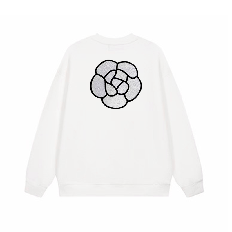 蓝盈-W07【山茶花】-2025秋冬男女同款重磅潮流100棉圆领卫衣