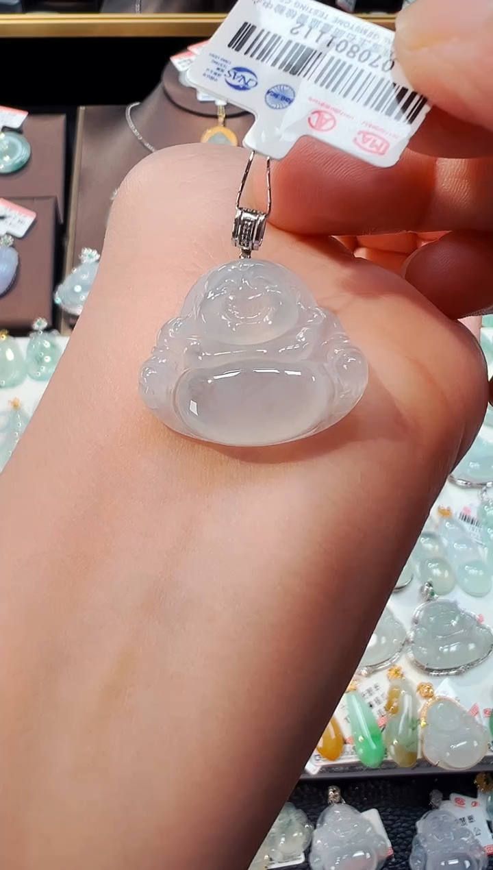 【闪购商品】翡翠吊坠(不含链)18K金镶嵌佛公吊坠1112