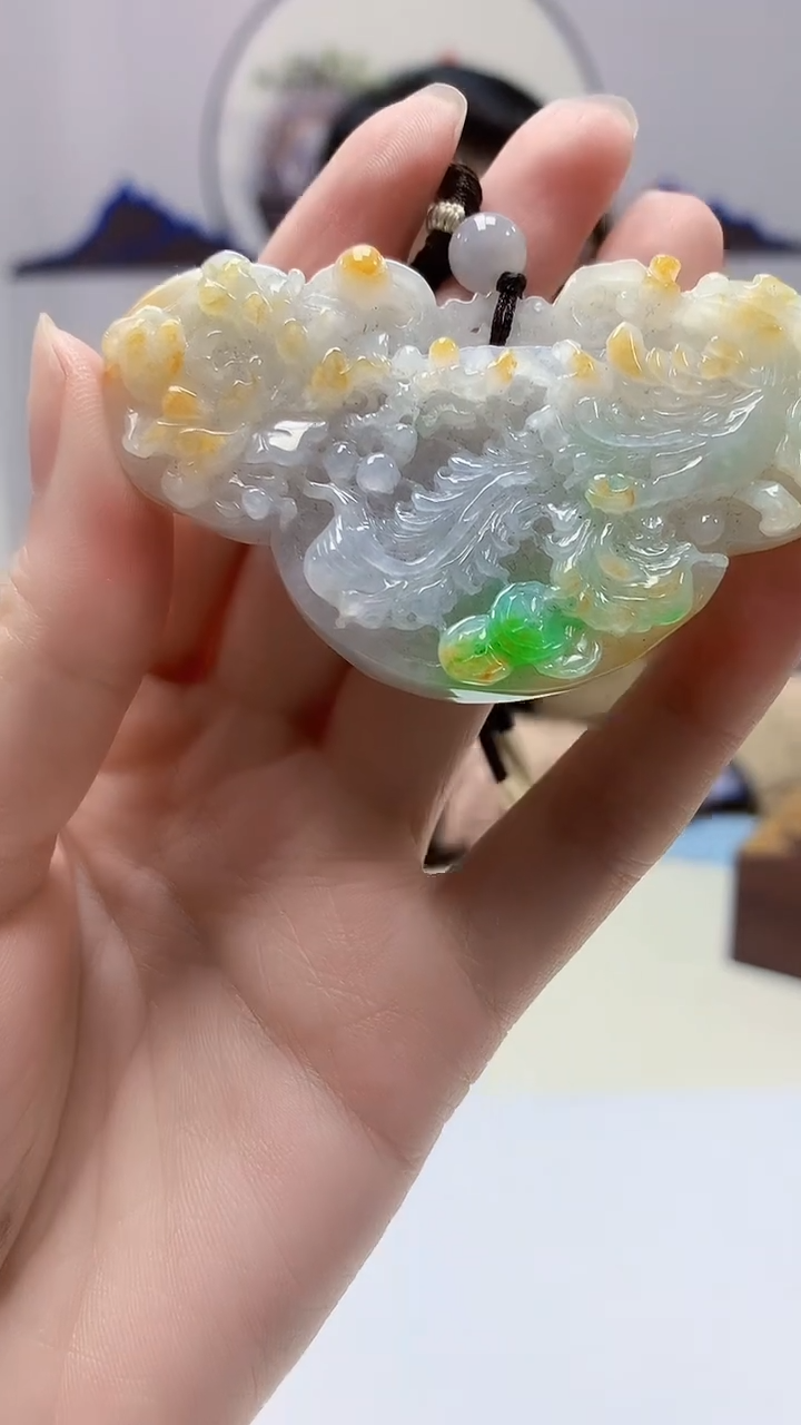 【闪购商品】定制翡翠未镶嵌3123zm-毛货挂件凤凰213
