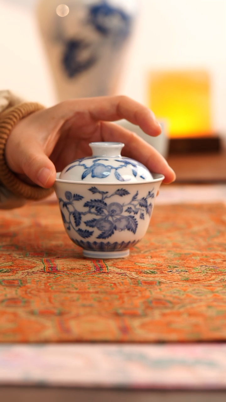 【闪购商品】源明青忆三多盖碗