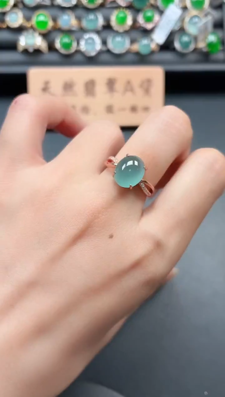银S925镶嵌戒指翡翠11111111