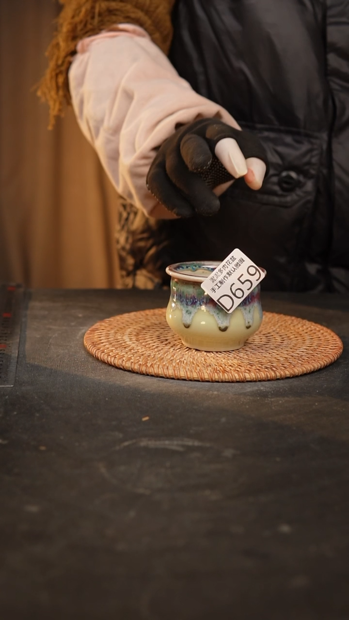 【闪购商品】瓷片70泥泥手工花盆