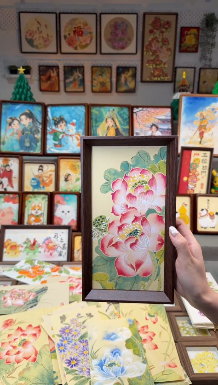 国画绽放荷花 手绘国画27