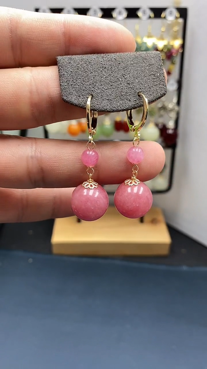 【闪购商品】水晶耳饰银S925镀金镶嵌尺寸14mm耳扣66