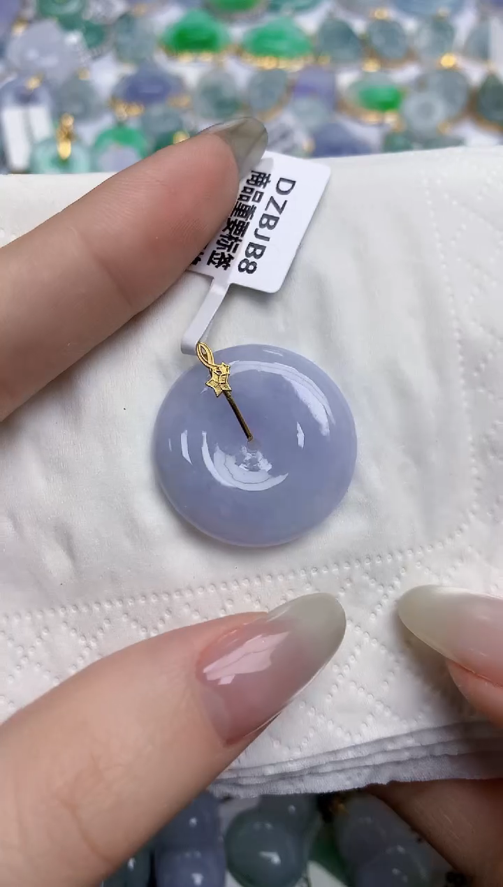 【闪购商品】翡翠颈饰18K金镶嵌天然缅甸翡翠A货