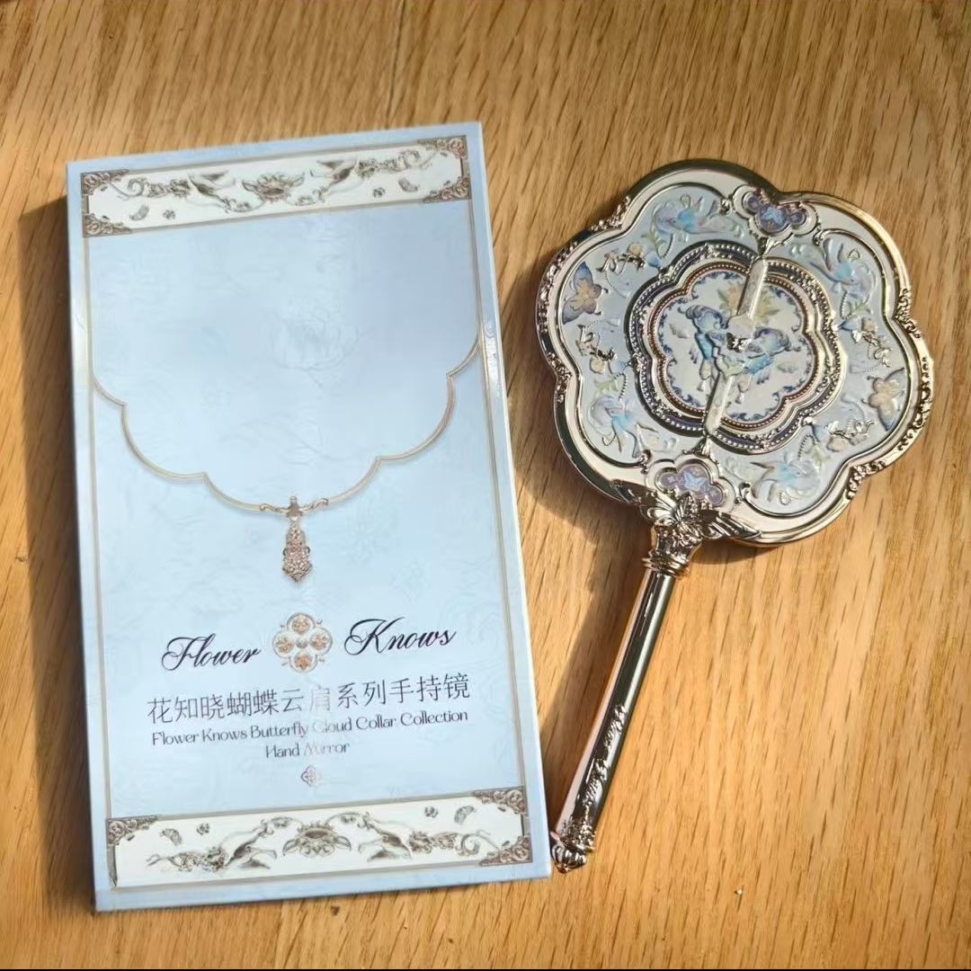 手持化妆镜中式古风高颜值蝴蝶化妆镜