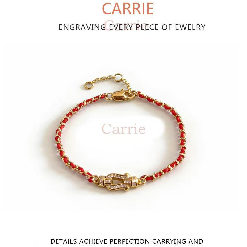 手链 【V金版本】CNC工艺-马蹄编制绳时尚轻奢手链-031