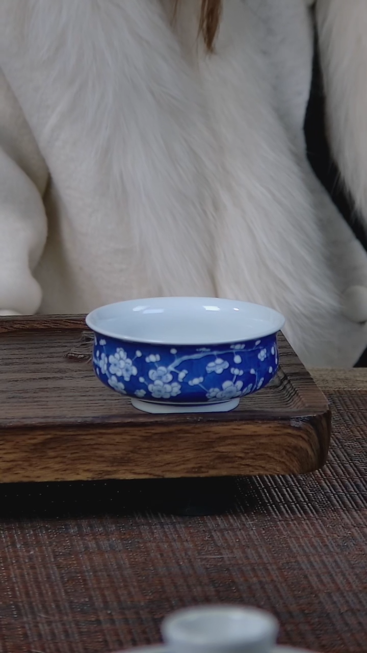【闪购商品】折葵非器手工手绘冰梅矮炉式杯