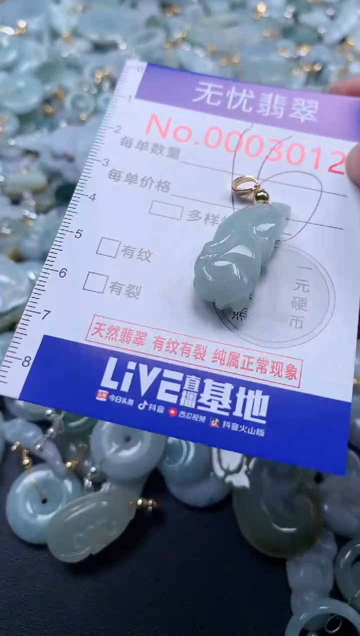 翡翠未镶嵌吊坠(不含链)3012