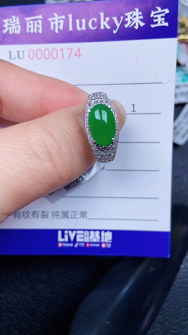 颈饰银S925镶嵌翡翠0174