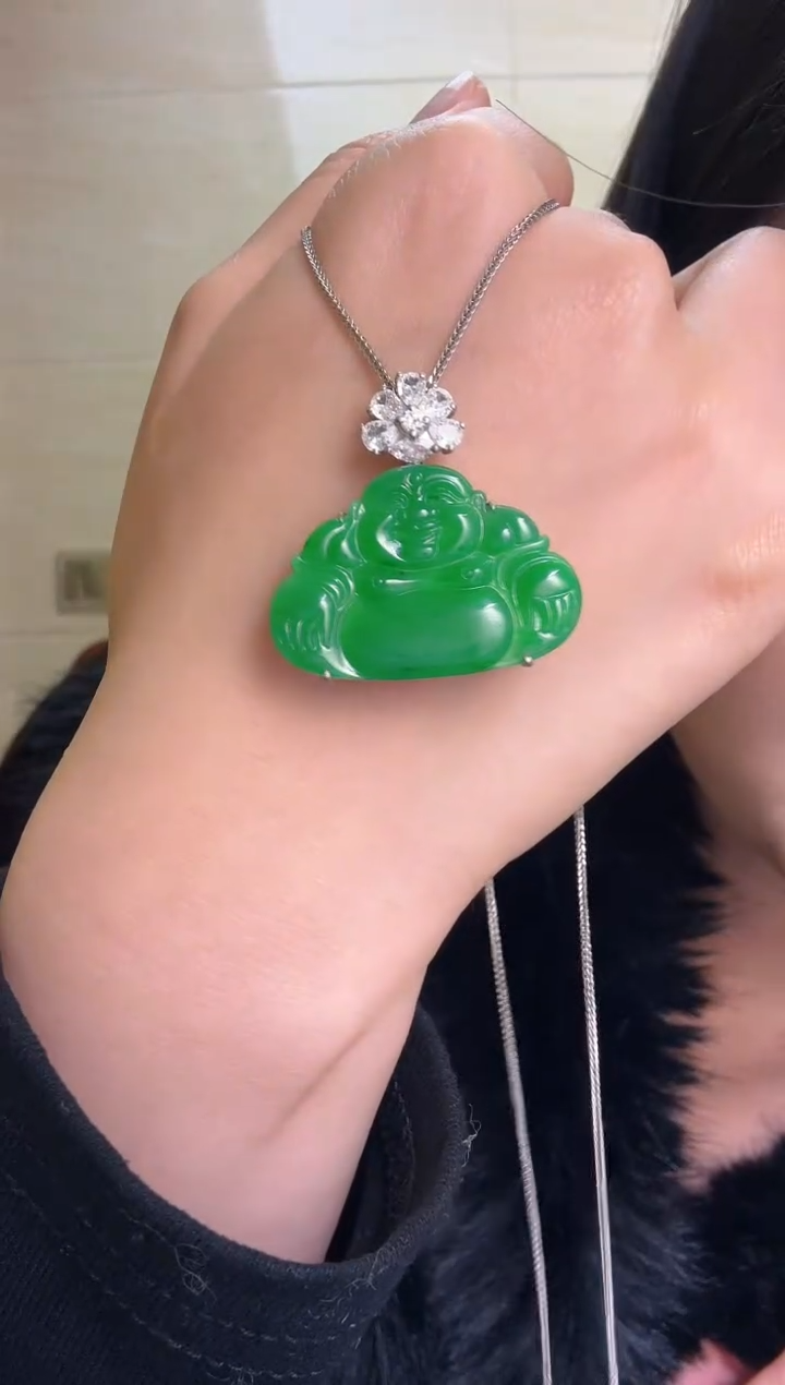 【闪购商品】翡翠吊坠(不含链)银S925镶嵌吊坠