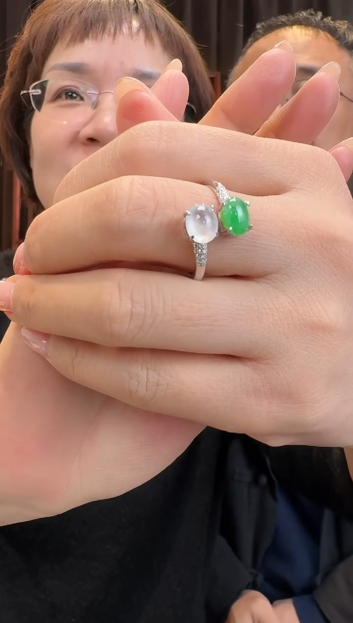 【闪购商品】翡翠戒指银S925镶嵌戒指