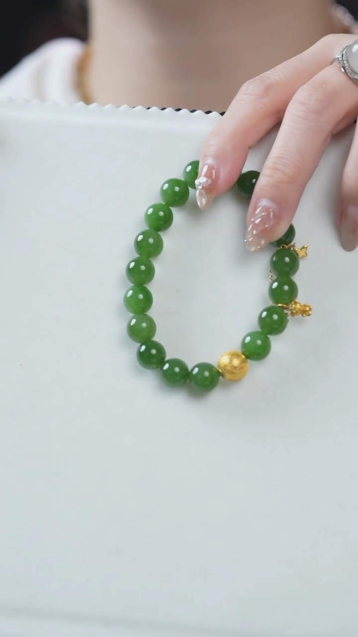 【闪购商品】和田玉手串未镶嵌C10B10和田玉碧玉手串