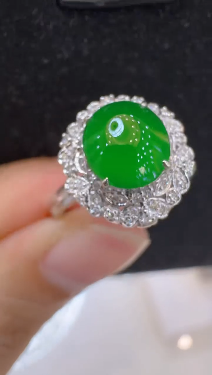 翡翠戒指18K金镶嵌多样性团购发一件
