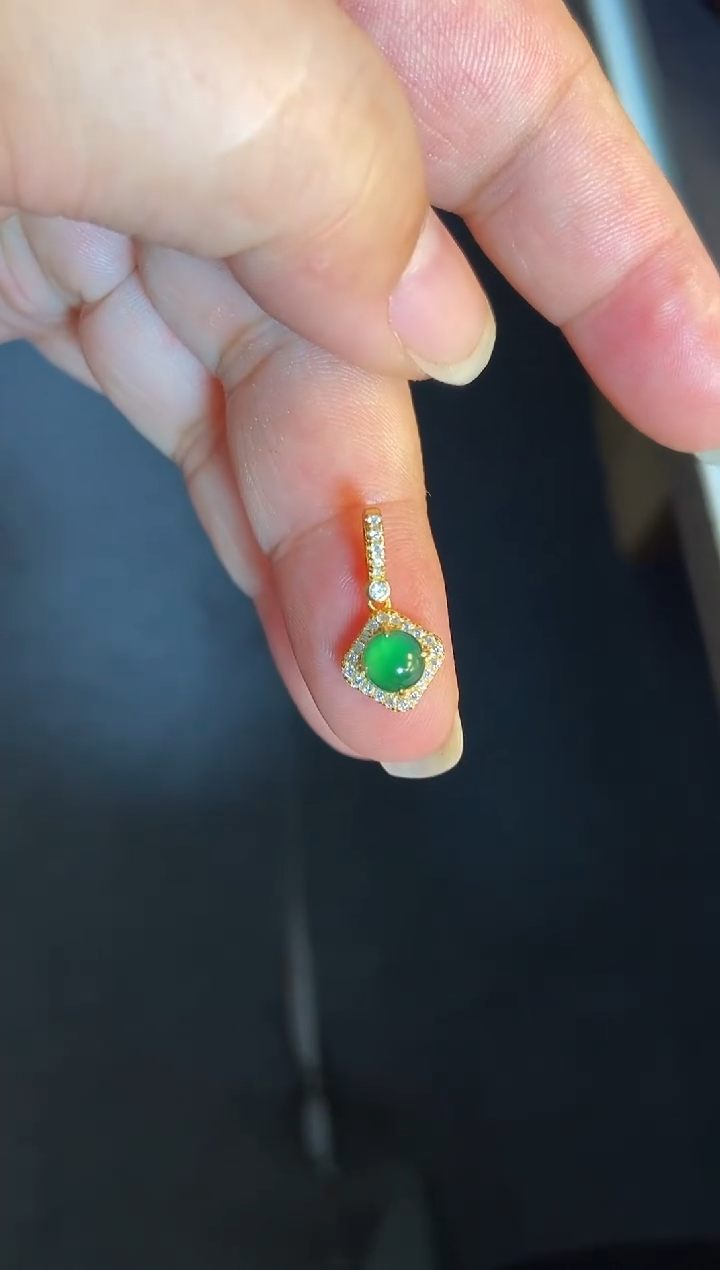 吊坠(不含链)银S925镶嵌翡翠1