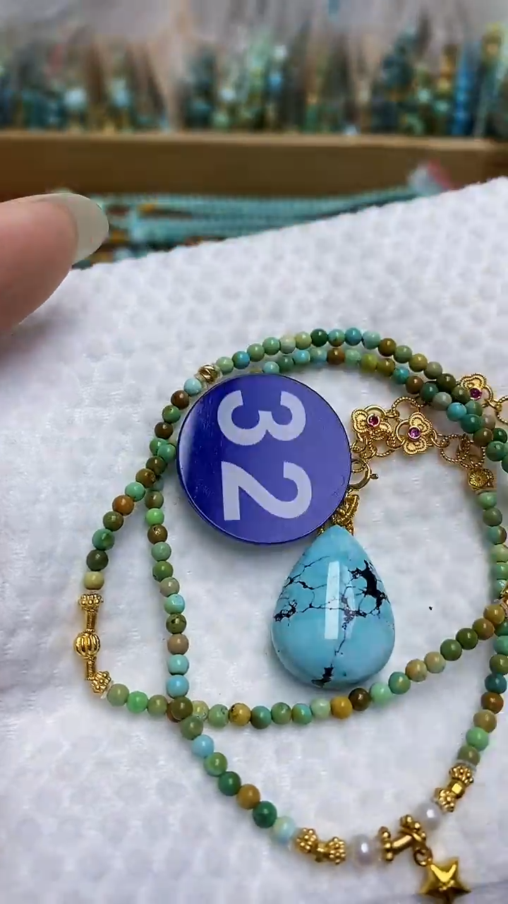 【闪购商品】绿松石项链银S925镶嵌32