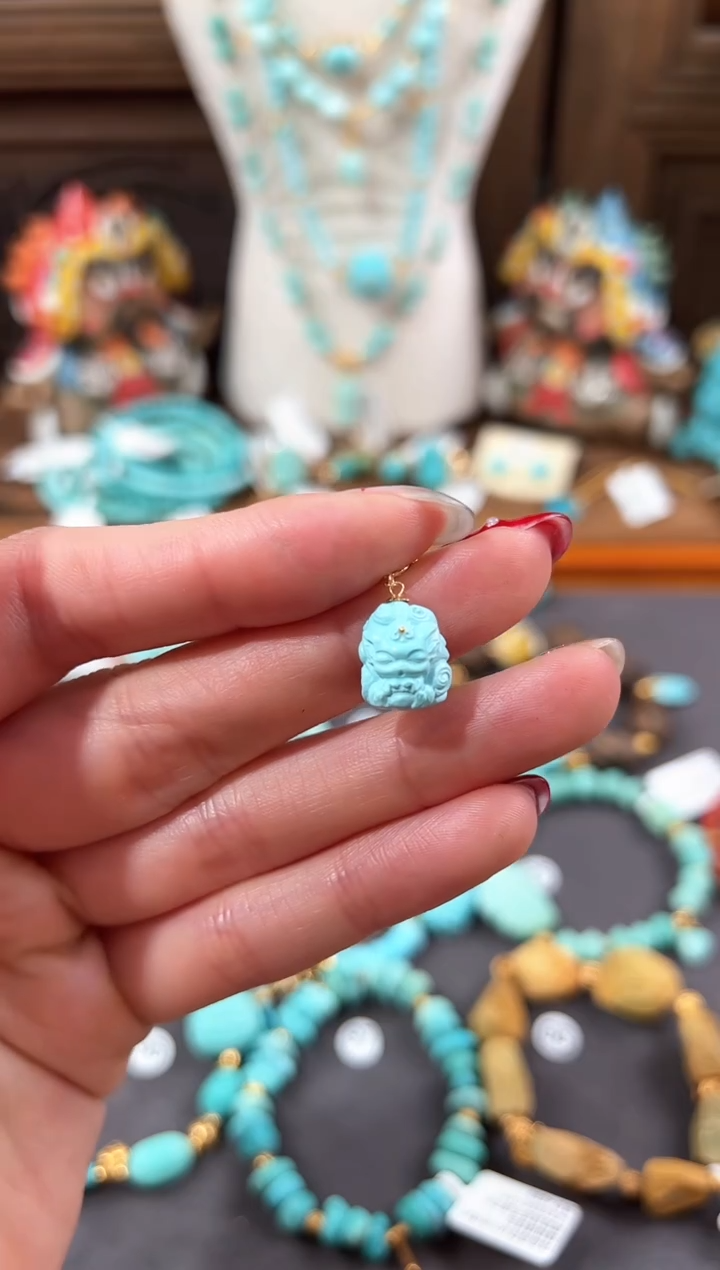 【闪购商品】绿松石提溜18K金镶嵌绿松石提溜