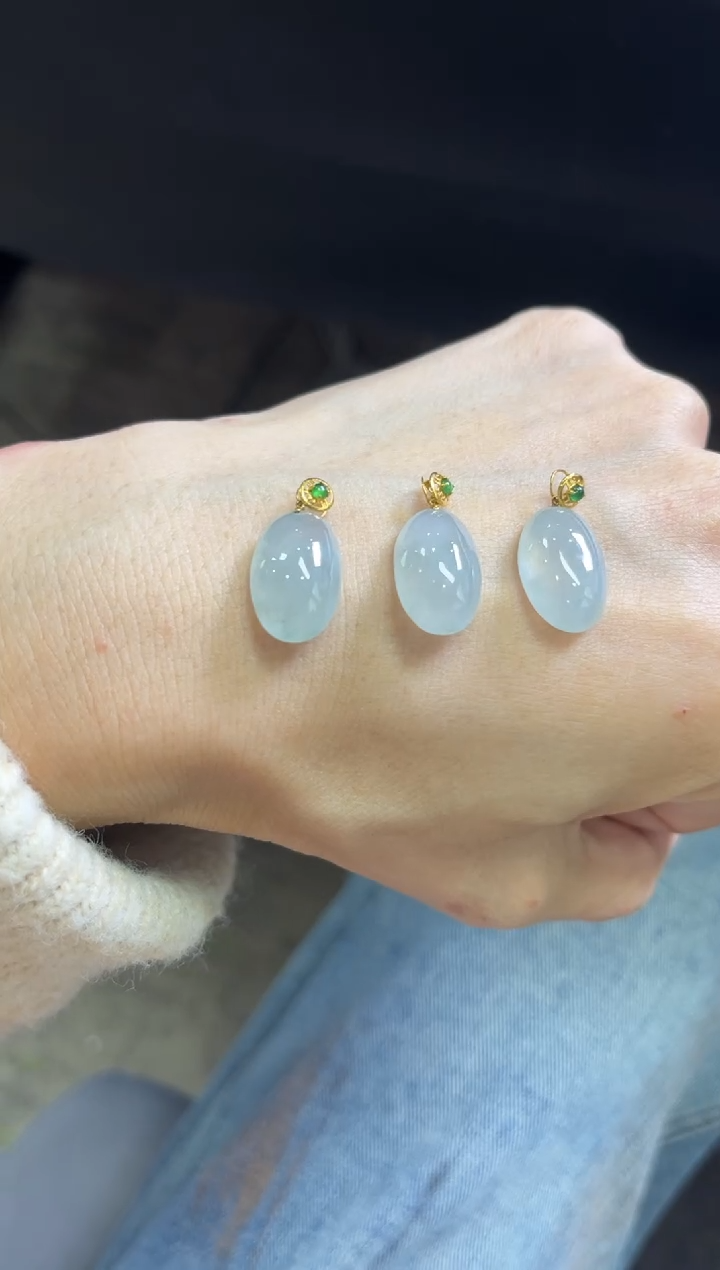 【闪购商品】翡翠颈饰18K金镶嵌M76多样性发一件/配绳子