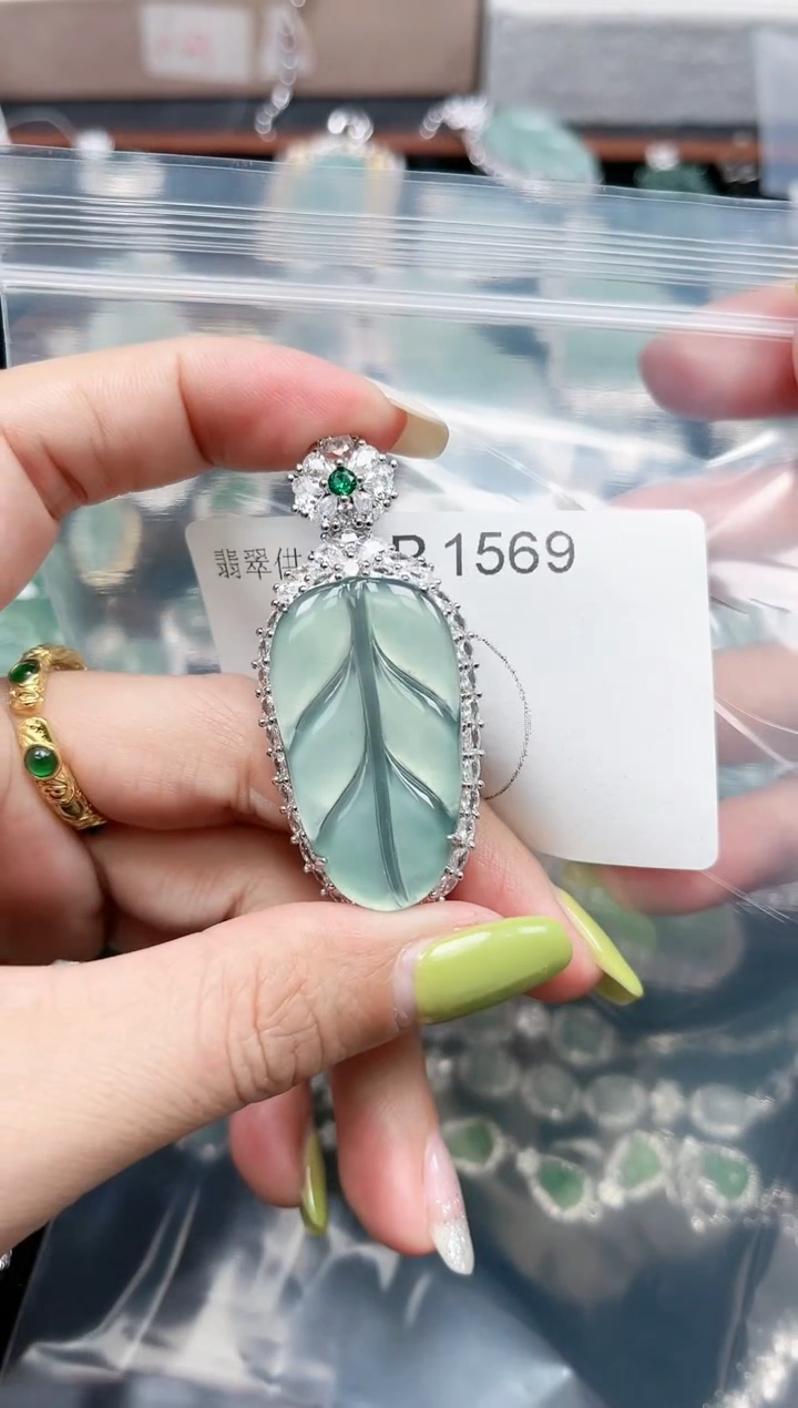 【闪购商品】翡翠颈饰未镶嵌赠皮绳1569
