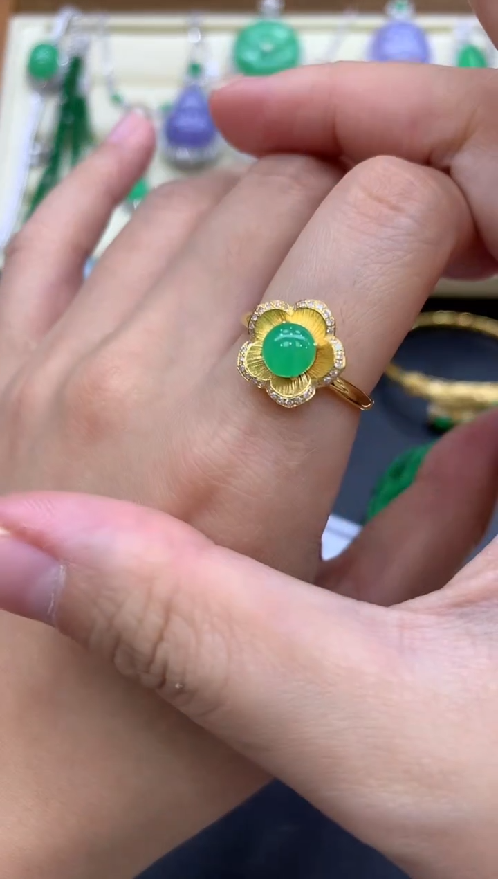 翡翠戒指18K金镶嵌184-中国好珍宝