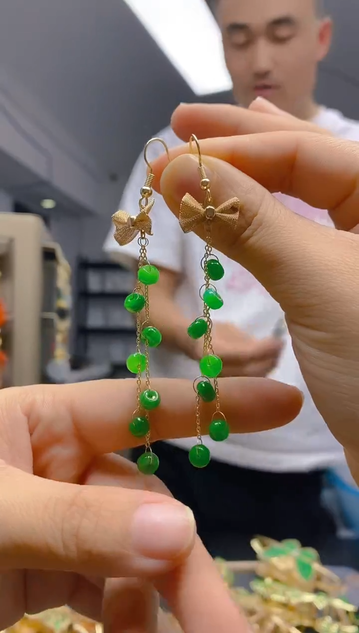 【闪购商品】翡翠耳饰合金165翡翠锁骨链