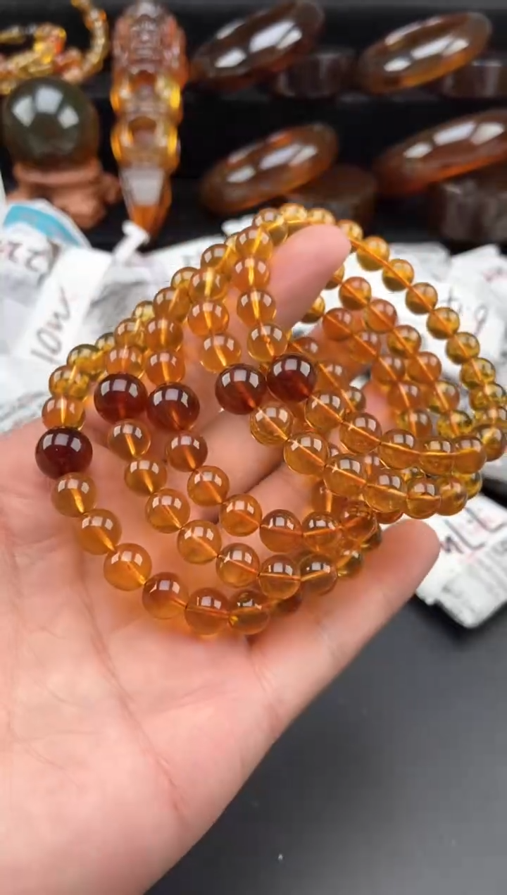 【闪购商品】琥珀手链未镶嵌鸿运当头手串【多样性发货其中一】