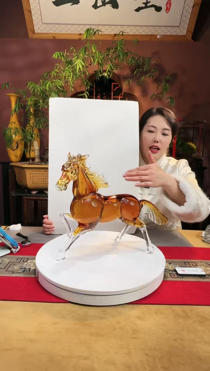 【闪购商品】琉璃手工艺品金马