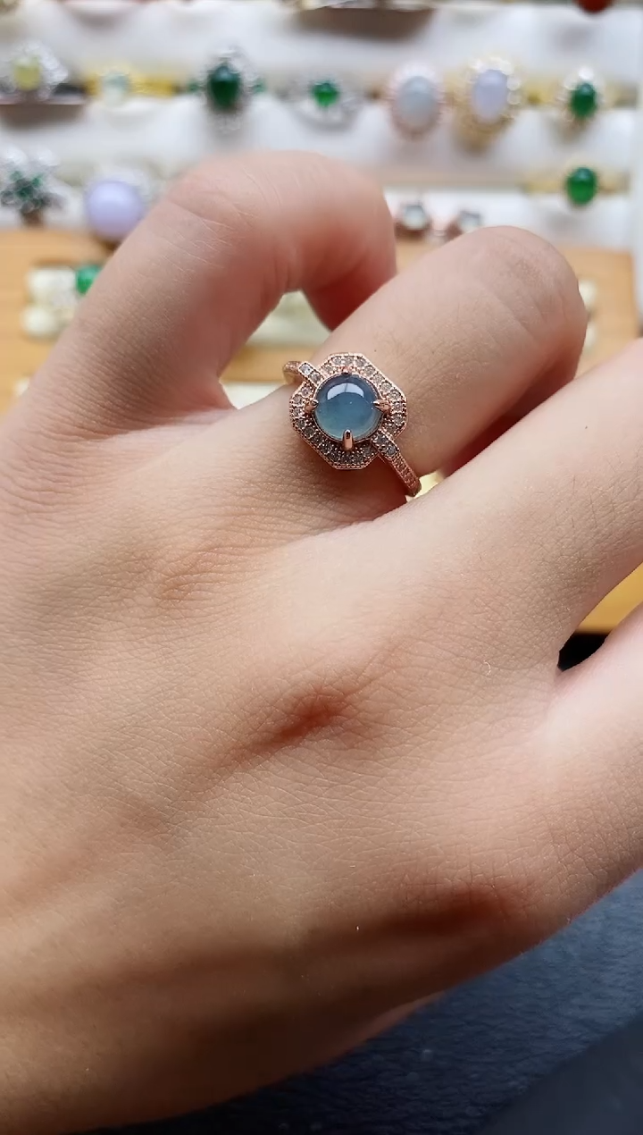 银S925镶嵌戒指翡翠1