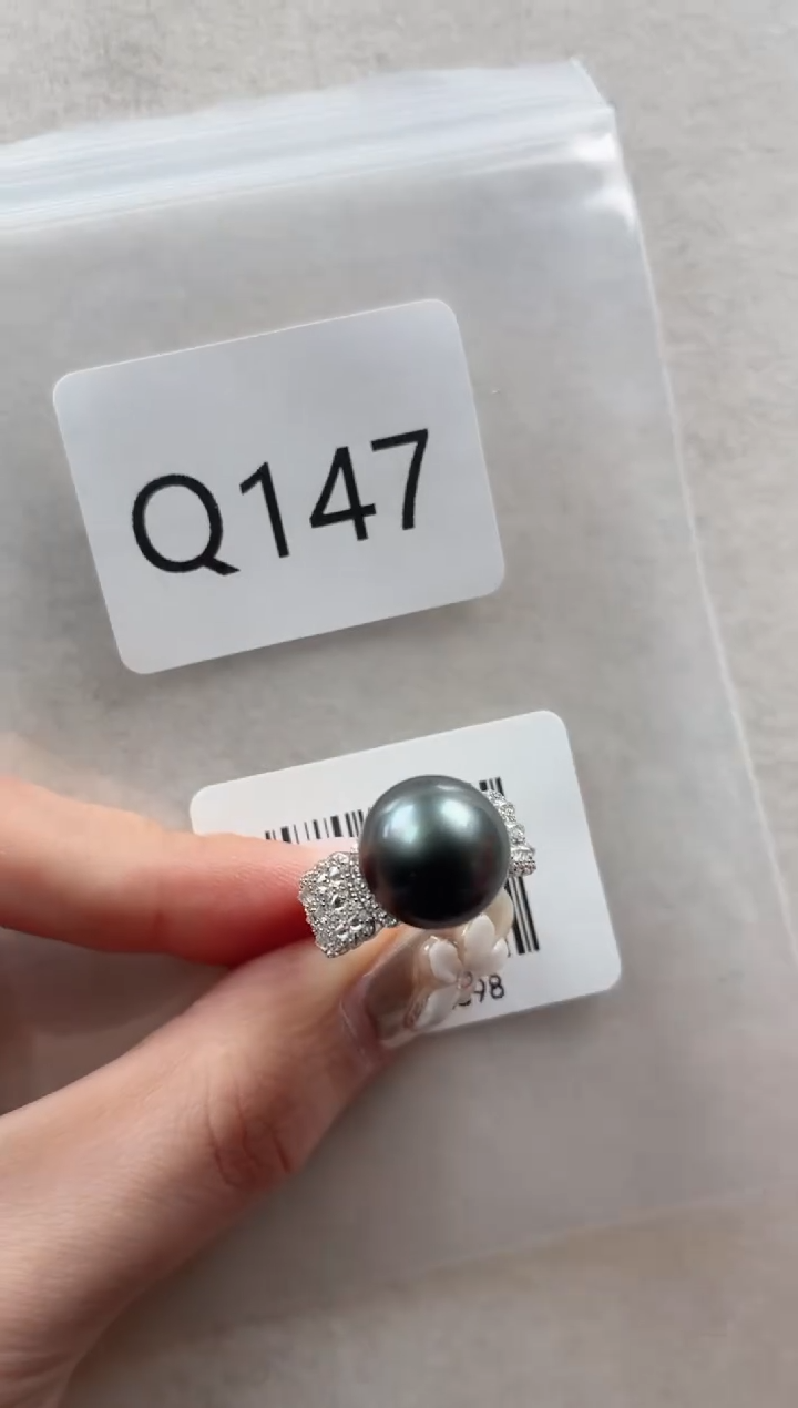 银S925镶嵌手链海水珍珠Q147