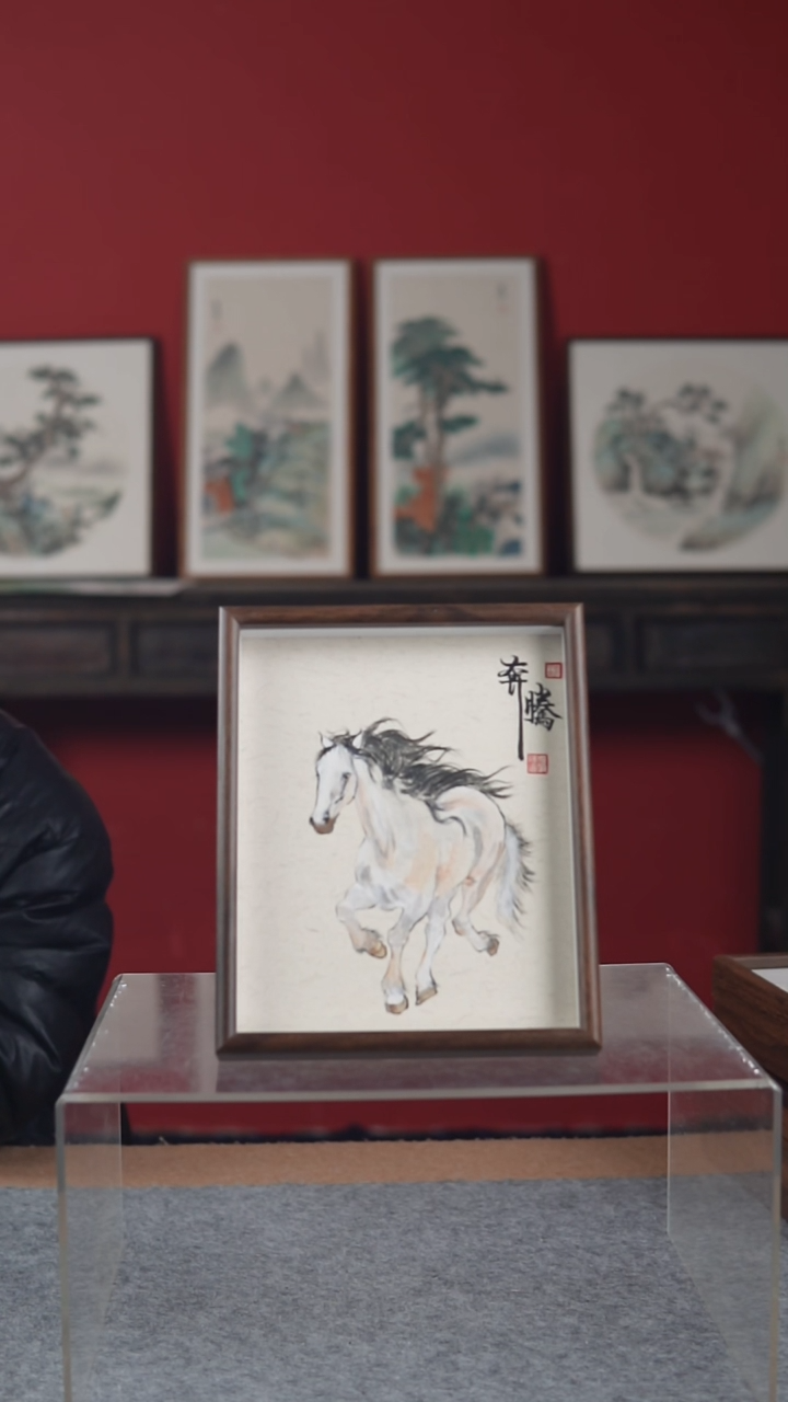 国画纯手绘纯手写-带框尺寸23*28