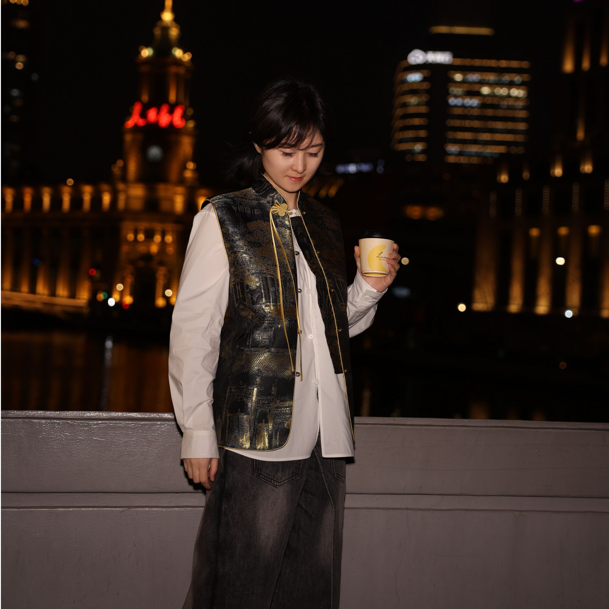 爱新觉罗 | 汉宫秋月桑蚕丝对襟立领马甲