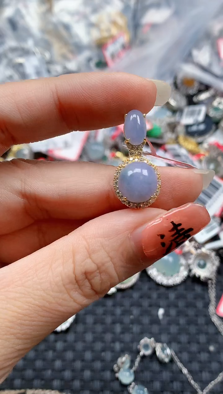 银S925镶嵌戒指翡翠天然A货缅甸翡翠