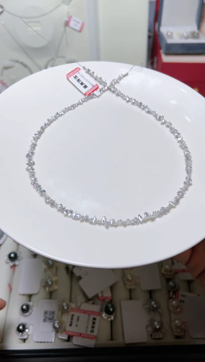 【闪购商品】海水珍珠项链银S925镶嵌5678