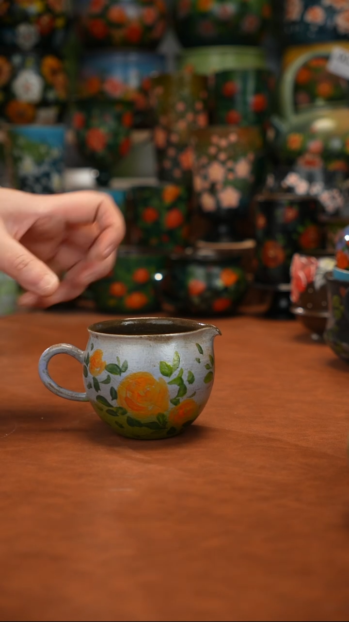 紫砂油画   釉下彩   杯子