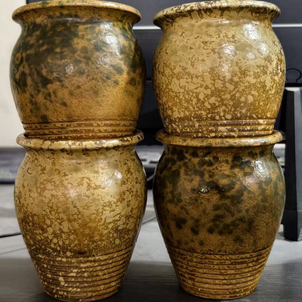 简约陶瓷多肉老庄花盆家用透气适合室内植物种植四个一组