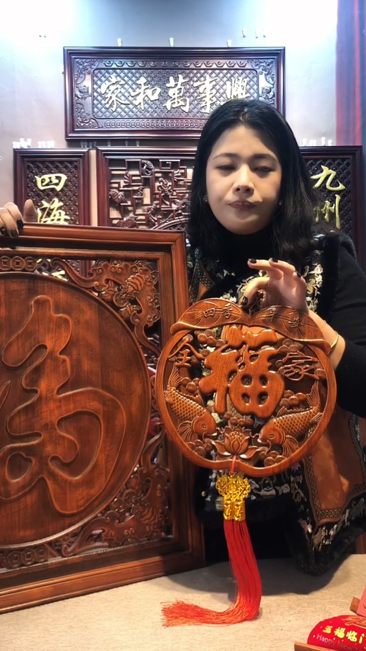 香樟木木雕款28公分苹果福