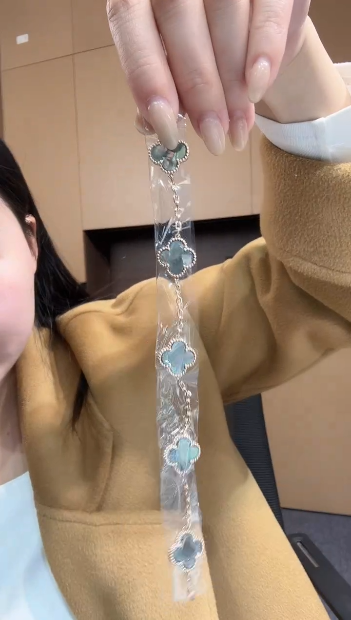 【闪购商品】贝壳（贝母）手链18K金镶嵌灰贝母五花手链GHJ 