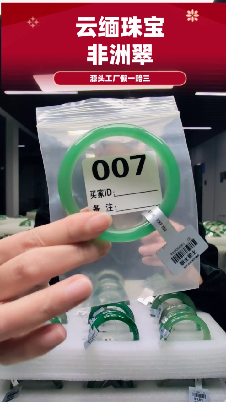 未镶嵌手镯石英质玉（非洲翠）62圈口007