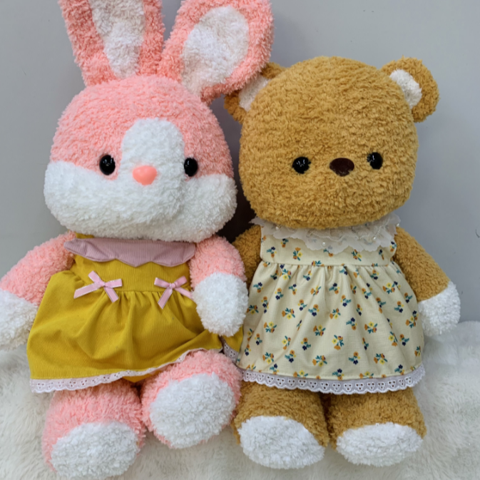 治愈系森林跑跑兔兔大象小熊可爱狐狸毛绒玩具公仔布娃娃生日礼物