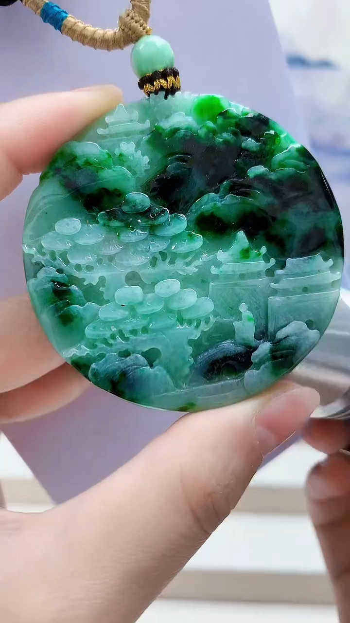 18K金镶嵌定制翡翠5145lr-毛货挂件107