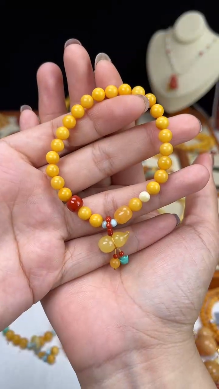 手链蜜蜡未镶嵌6+鸡油黄