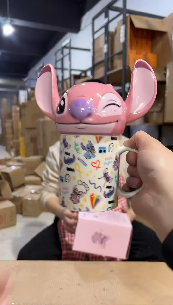 【闪购商品】杯原盒安琪满印带盖杯