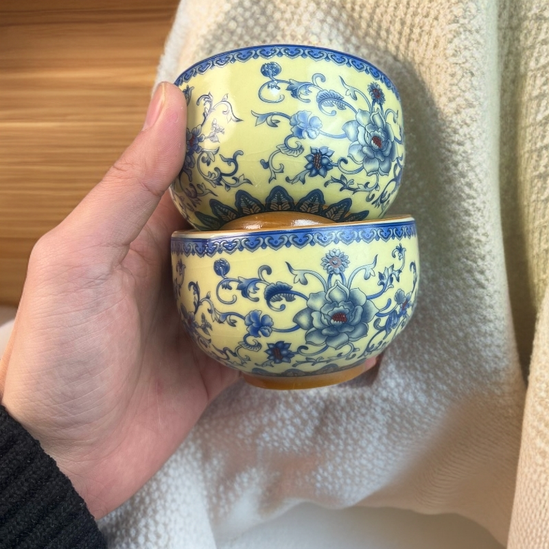缠枝莲中式复古主人杯对杯