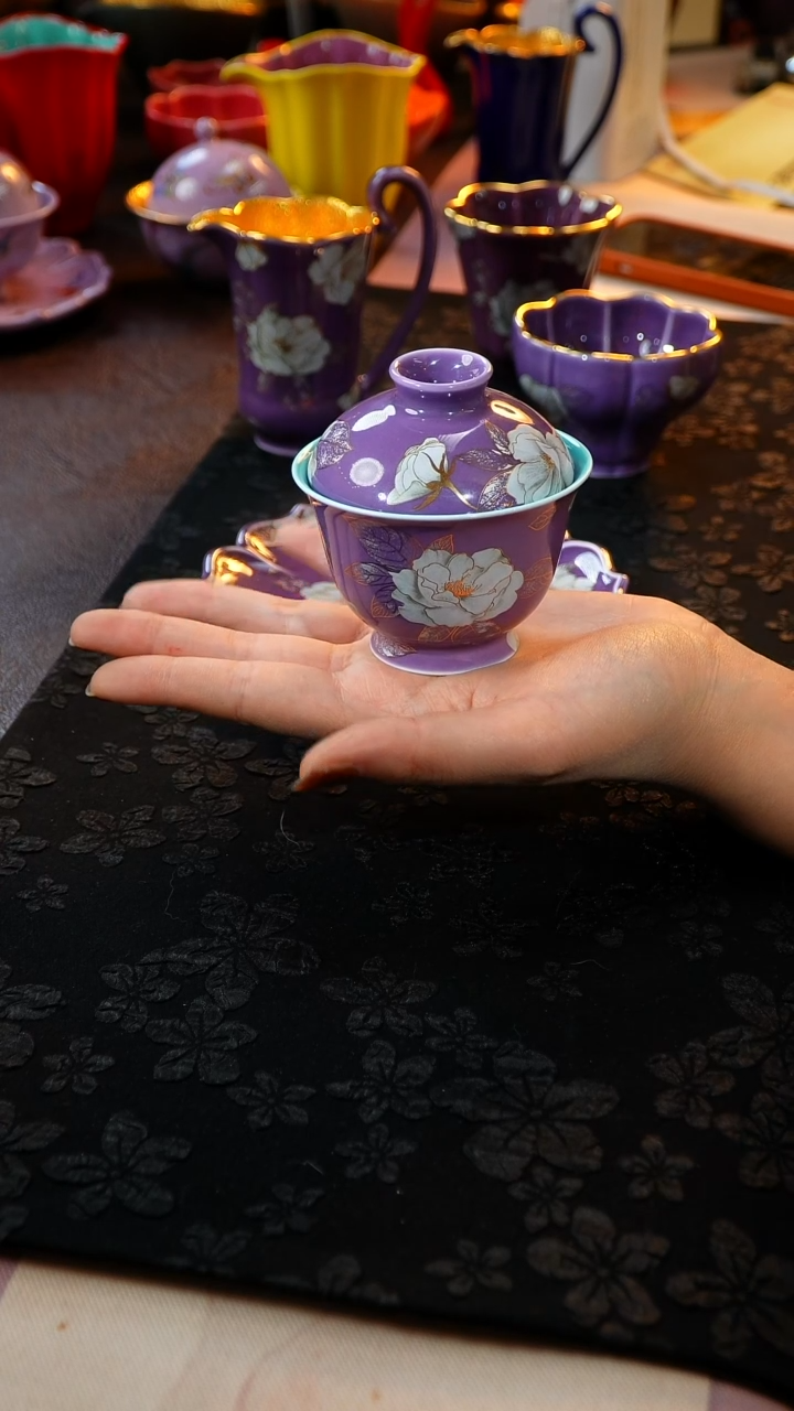 茶杯紫砂【宜景窑系列】盖碗