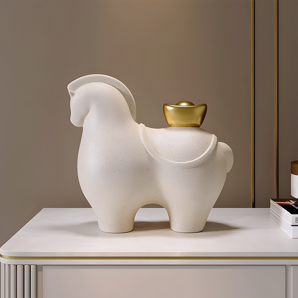 马上有钱客厅树脂摆件 电视柜酒柜装饰品 办公室乔迁礼物马2530