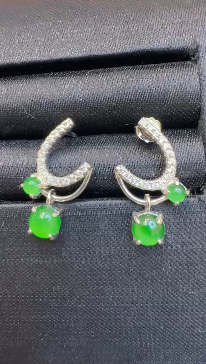 银S925镶嵌翡翠耳饰多样性团购发一件