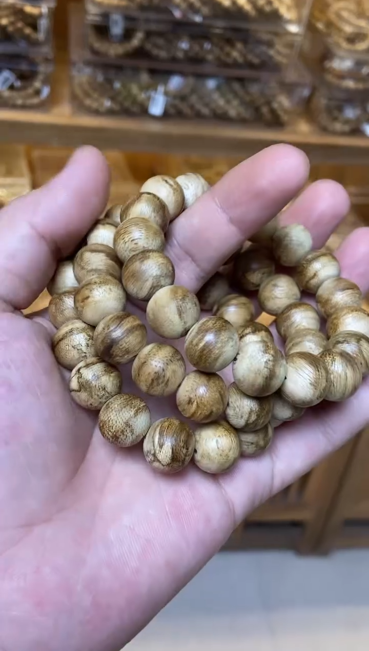 沉香手串达拉干圆珠单圈1.3虎斑微瑕多样性发其一